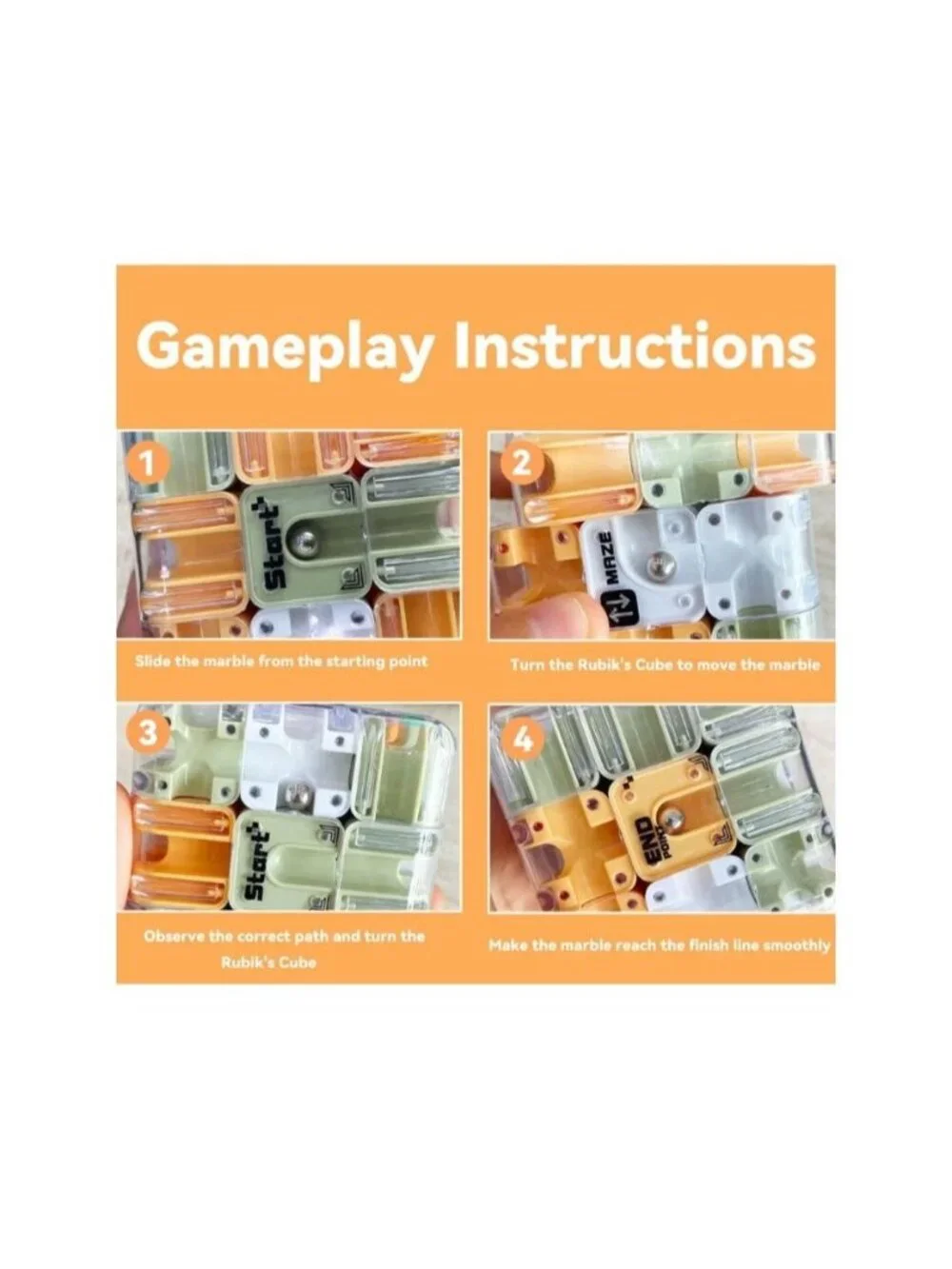 Large Labyrinth 3D Puzzle Maze Cube Brain-Teasing Marble Game Relieves Stress